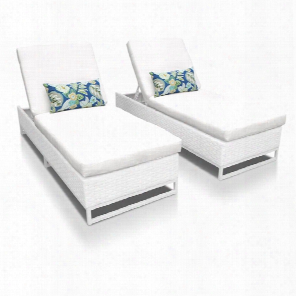 Tkc Miami Patio Chaise Lounge In White (set Of 2)