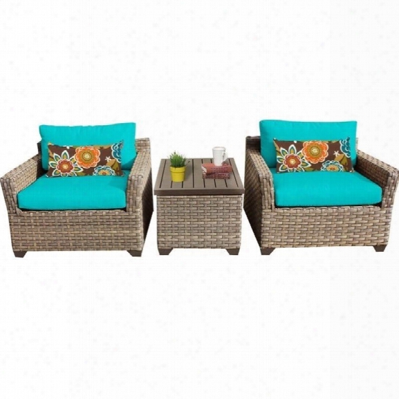 Tkc Monterey 3 Piece Outdoor Wicker Sofa Set In Aruba