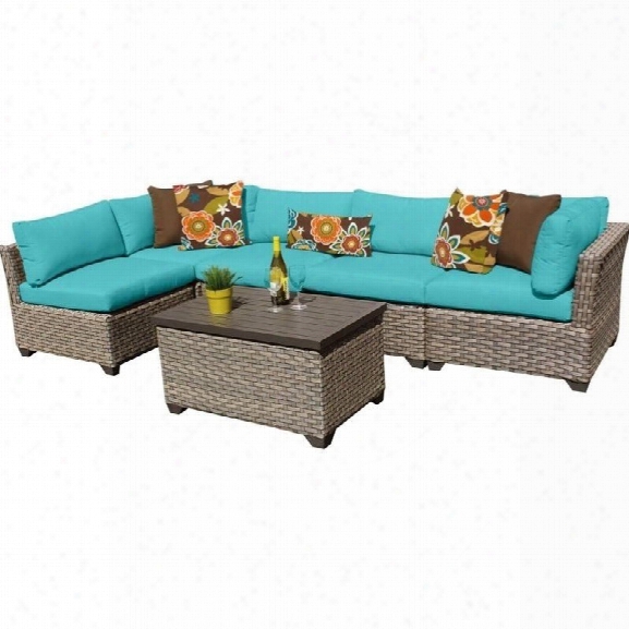 Tkc Monterey 6 Piece Outdoor Wicker Sofa Set In Aruba