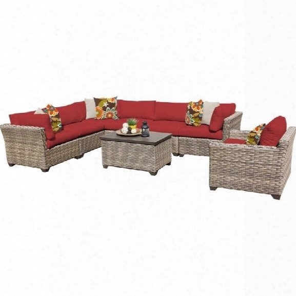 Tkc Monterey 88 Piece Outdoor Wicker Sofa Set Int Erracotta