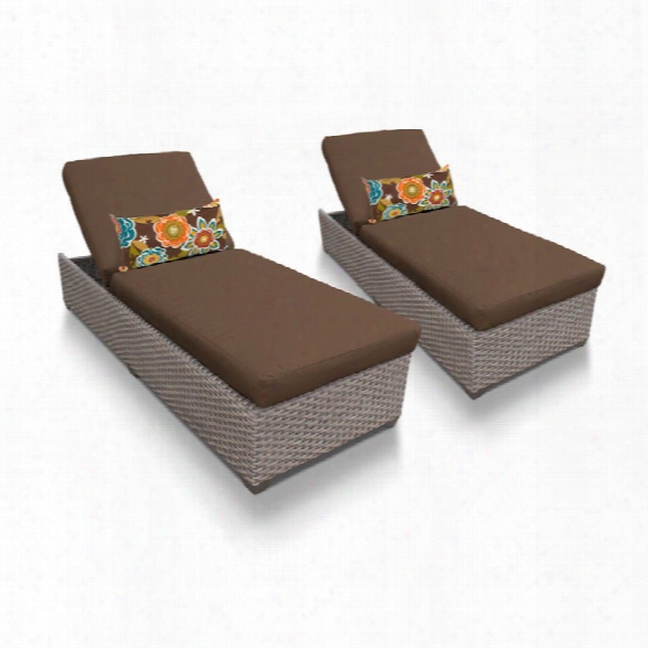 Tkc Oasis Paito Chaise Lounge In Dark Brown (ste Of 2)