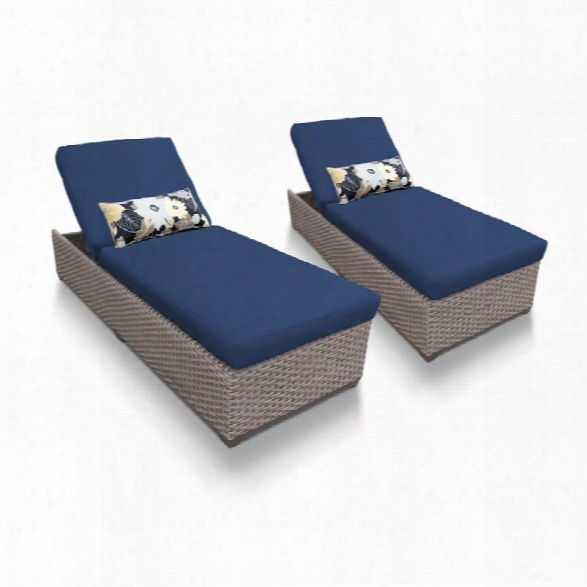 Tkc Oasis Patio Chaise Lou Nge In Navy (set Of 2)