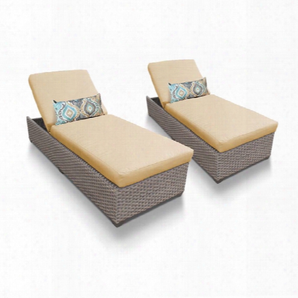 Tkc Oasis Patio Chaise Lounge In Sesame (set Of 2)