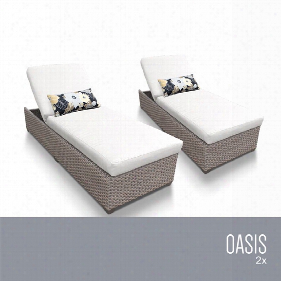 Tkc Oasis Patio Chaise Lounge In White (set Of 2)