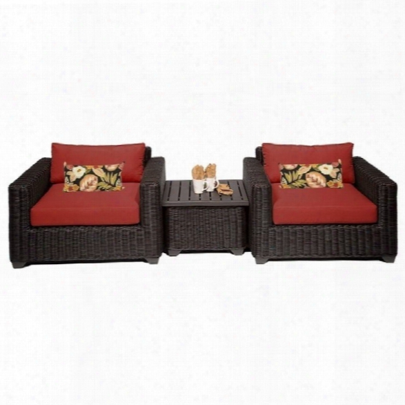 Tkc Venice 3 Piece Outdoor Wicker Sofa Set In Terracotta