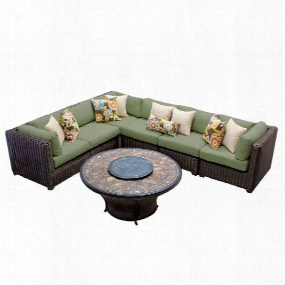 Tkc Venice 7 Piece O Utdoor Wicker Sofa Set In Cilantro