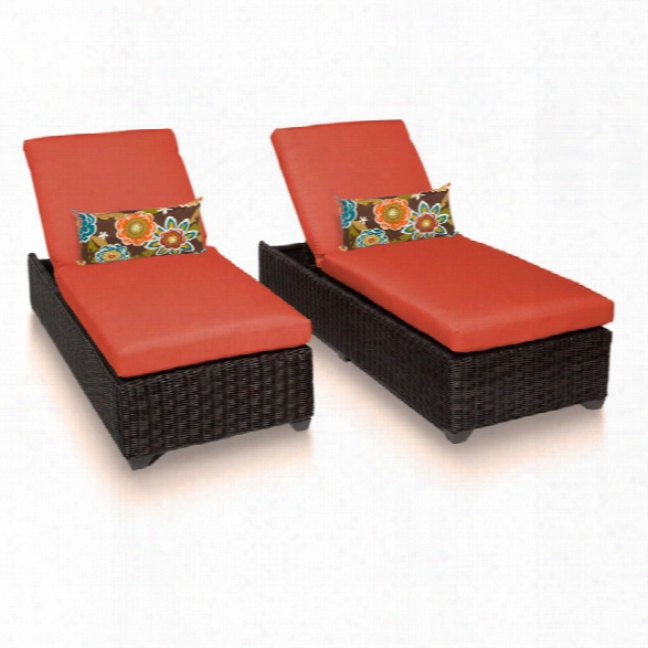 Tkc Venice Patio Chaise Lounge In Orange (set Of 2)