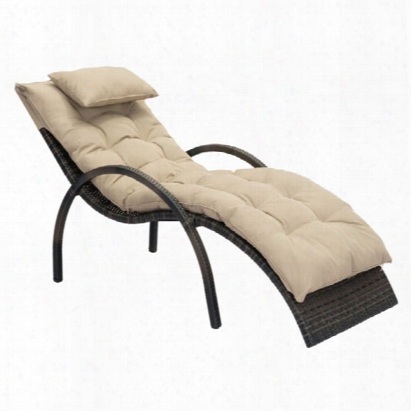 Zuo Eggertz Patio Chaise Lounge In Brown And Beige