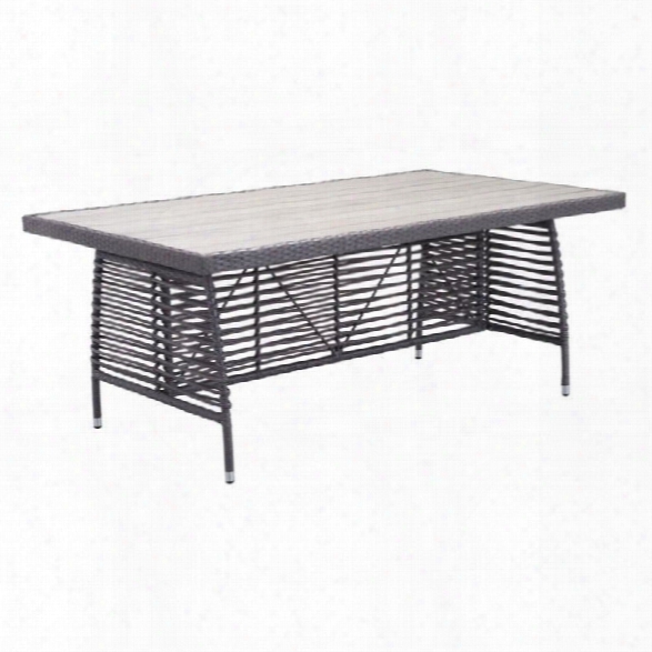 Zuo Sandbanks Patio Dining Table In Gray