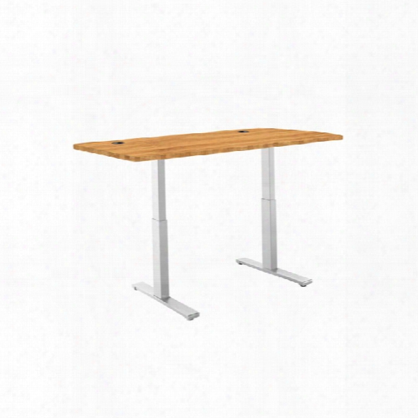 Autonomous Smartdesk - Height-adjustable Standing Desk - Single Motor - Gray Frame - Bamboo Classic Top