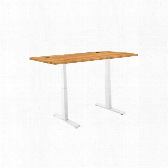 Autonomous Smartdesk - Height-adjustable Standing Desk - Single Motor - White Frame - Bamboo Classic Top