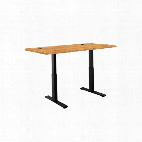 Autonomous Smartdesk - Height-adjustable Standing Desk - Single Motor - Black Frame - Bamboo Classic Top