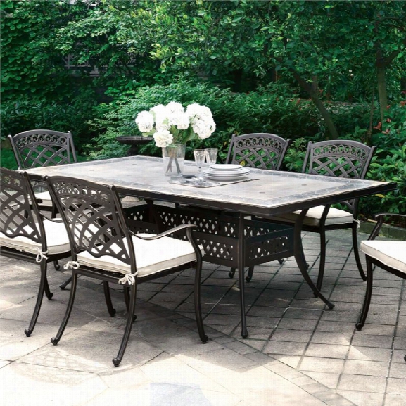 Furniture Of America Donell Outdoor Dining Table In Antique Black