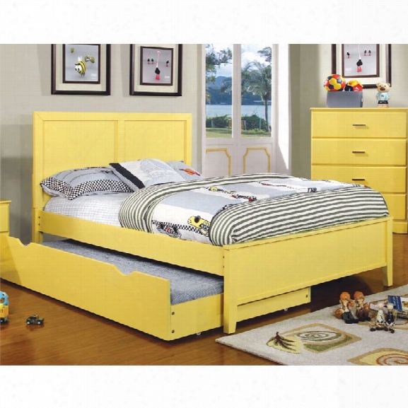 Furniture Of America Geller Full Panel Bed In Lemon Yellow