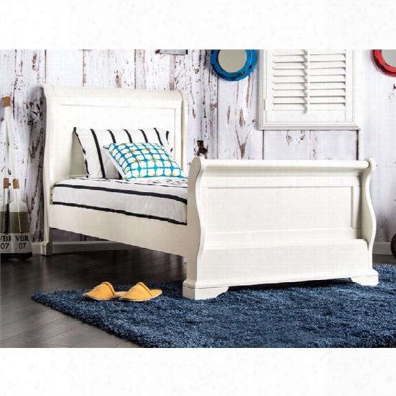 Furniture Of America Jeffers Twin Sleigh Bed In White