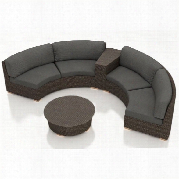 Harmonia Living Arden 4 Piece Patio Sectional Set In Canvas Charcoal