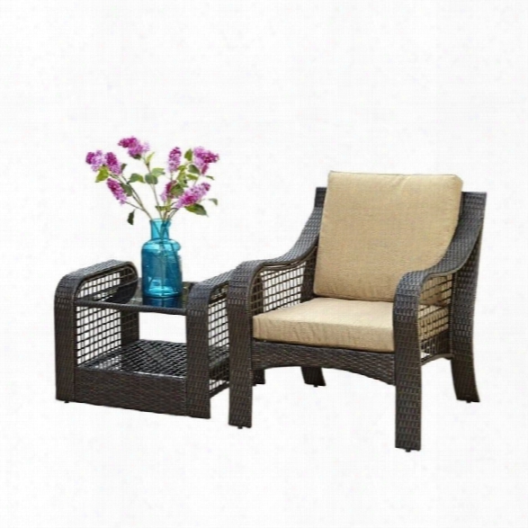 Home Styles Lanai Breeze 2 Piece Patio Sofa Set In Deep Brown