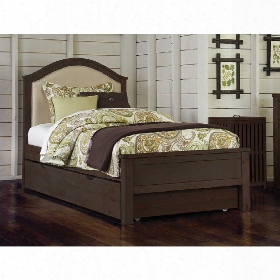 Ne Kids Highlands Bailey Twin Upholstered Bed With Trundle In Espresso