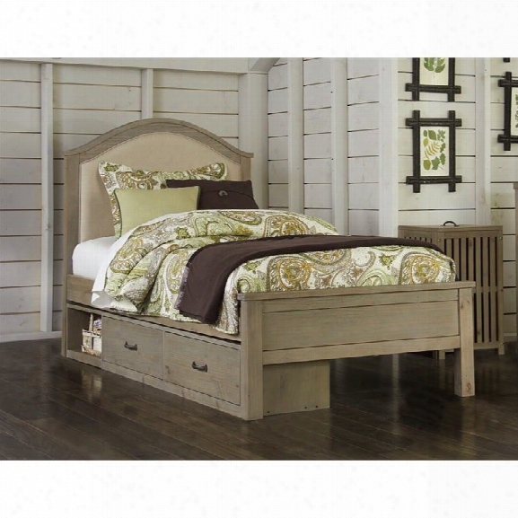 Ne Kids Highlands Bailey Twin Upholstered Storage Bed In Driftwood