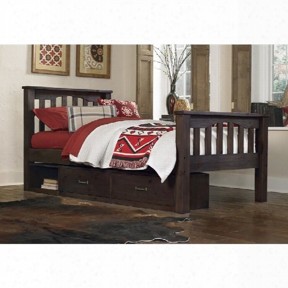 Ne Kids Highlands Harper Twin Slat Storage Bed In Espresso