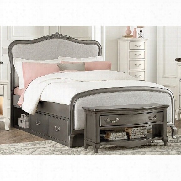 Ne Kids Kensington Katherine Full Upholstered Storage Bed In Silver