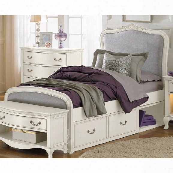 Ne Kids Kensington Katherine Twin Upholstered Storage Bed In White