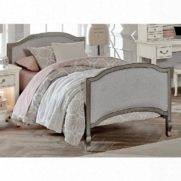 Ne Kids Kensington Victoria Twin Upholstered Bed In Antique Silver