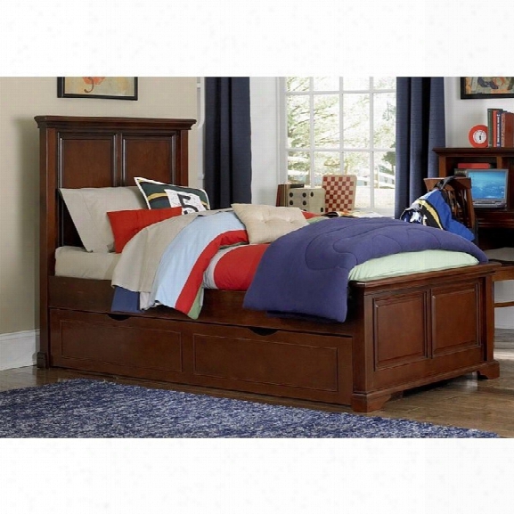 Ne Kids Walnut Street Devon Twin Panel Bed With Trundle In Chestnut