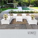 TKC Monaco 12 Piece Patio Wicker Sectional Set in White