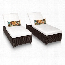 TKC Venice Patio Chaise Lounge in White (Set of 2)