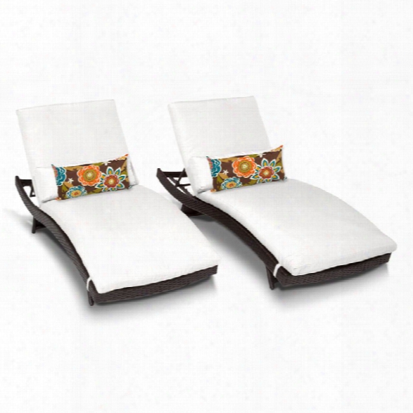 Tkc Bali Patio Chaise Lounge In White (set Of 2)