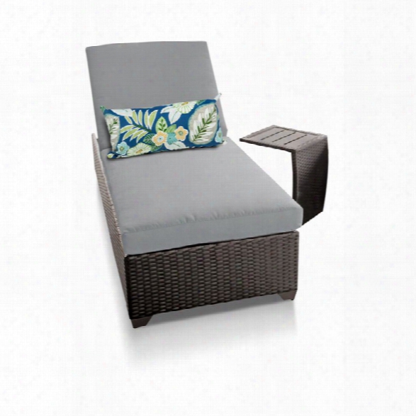 Tkc Classic Patio Chaise Lounge With Side Table In Gray-haired