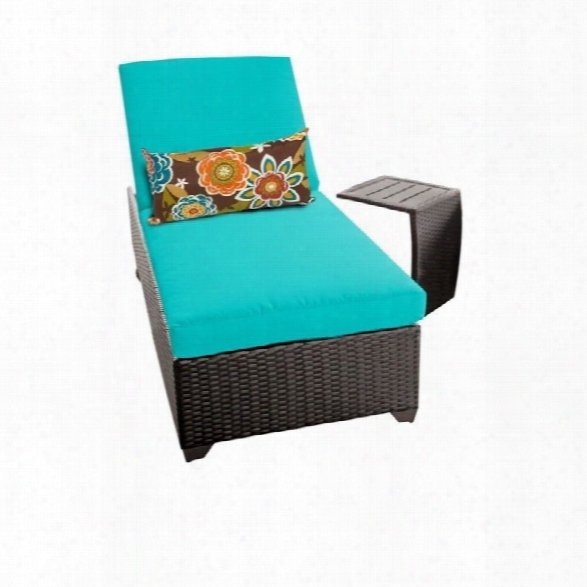 Tkc Classic Wicker Patio Loungee With Side Table In Aruba