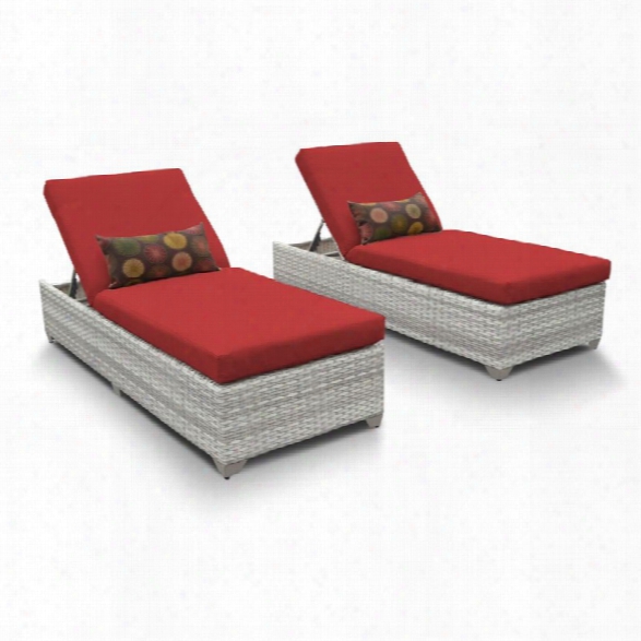 Tkc Fairmont Patio Chaise Lounge In Red (set Of 2)