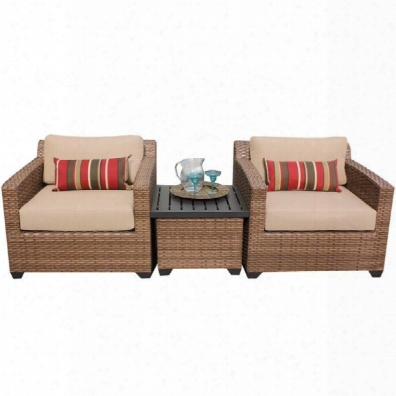 Tkc Laguna 3 Piece Outdoor Wicker Sofa Set In Wheat