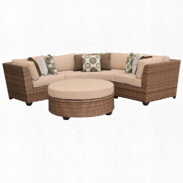 Tkc Laguna 4 Piece Outdoor Wicker Sofa Set In Wheat