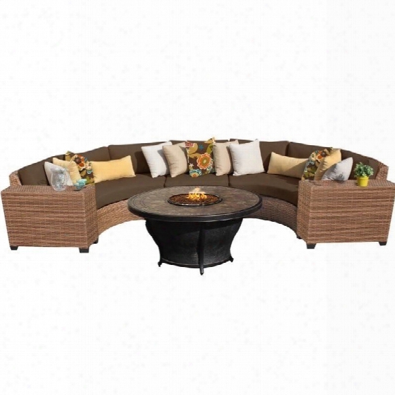 Tkc Laguna 6 Piece Outdoor Wicker Sofa Set In Cocoa