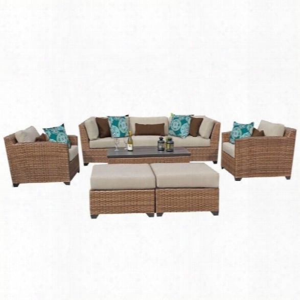 Tkc Laguna 8 Piece Outdoor Wicker Sofa Set In Beige