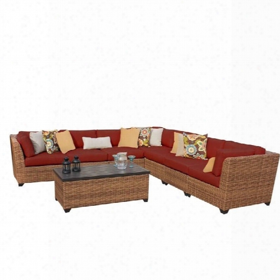 Tkc Laguna 8 Piece Outdoor Wicker Sofa Set In Terracotta