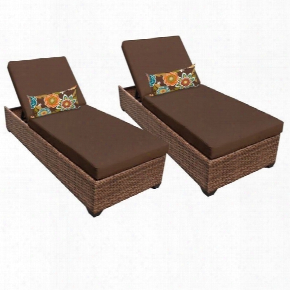 Tkc Laguna Wicker Patio Lounges In Cocoa (set Of 2)