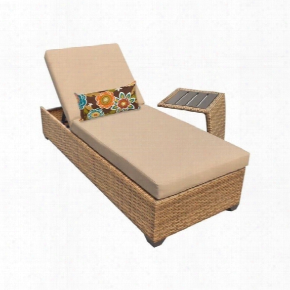 Tkc Laguna Wicker Patio Lounges With Side Table In Wheat