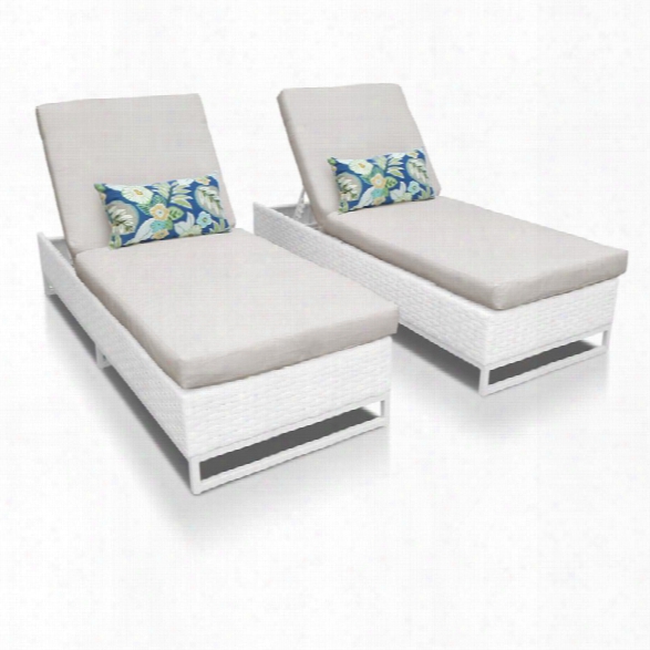 Tkc Miami Patio Chaise Lounge In Beige (set Of 2)