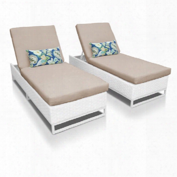 Tkc Miami Patio Chaise Lounge In Wheat (set Of 2)