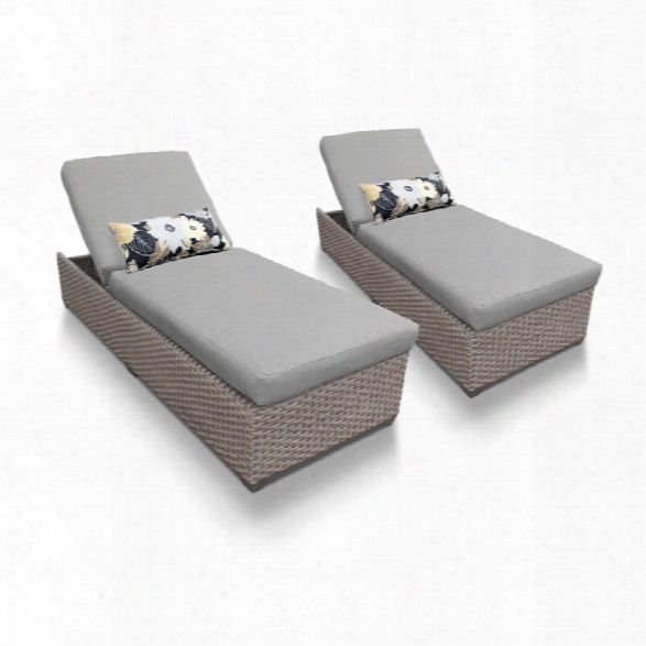 Tkc Oasis Patio Chaise Lounge In Gray (set Of 2)