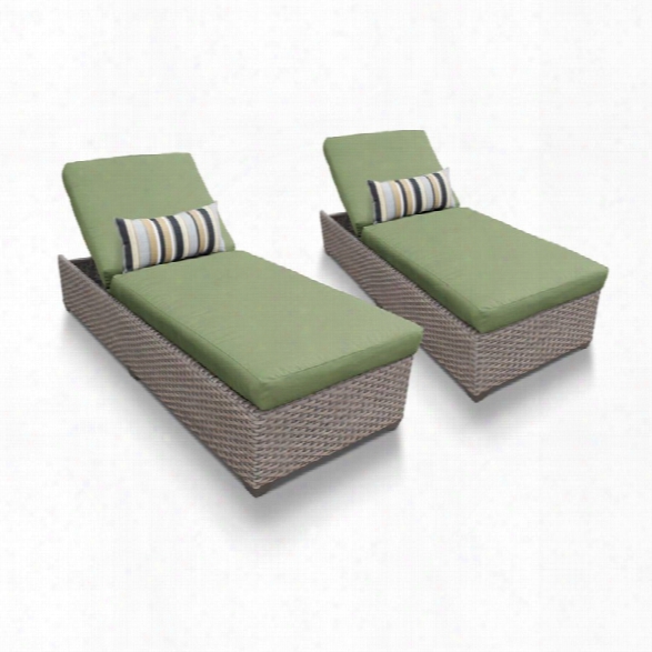 Tkc Oasis Patio Chaise Lounge In Green (set Of 2)