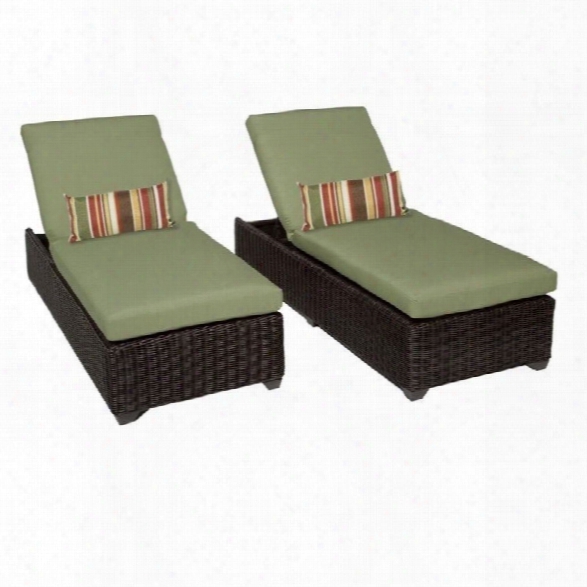 Tkc Venice Wicker Patio Lounges In Cilantro (set Of 2)