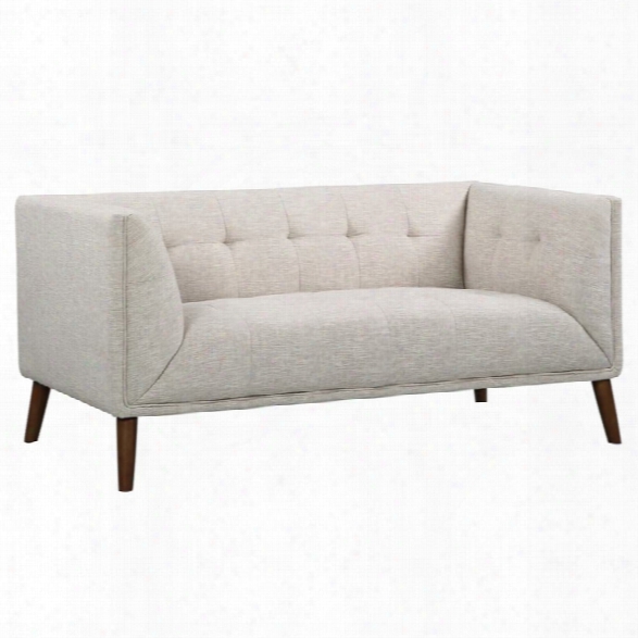 Armen Living Hudson Button-tufted Loveseat In Beige