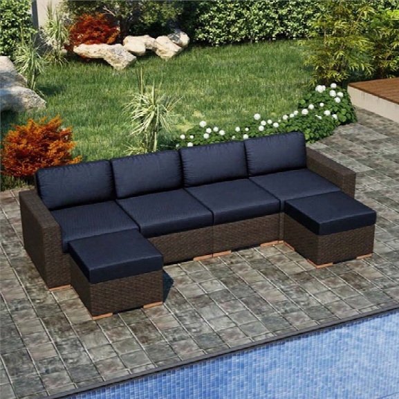 Harmonia Living Ardwn 6 Piece Patio Conversation Set In Indigo