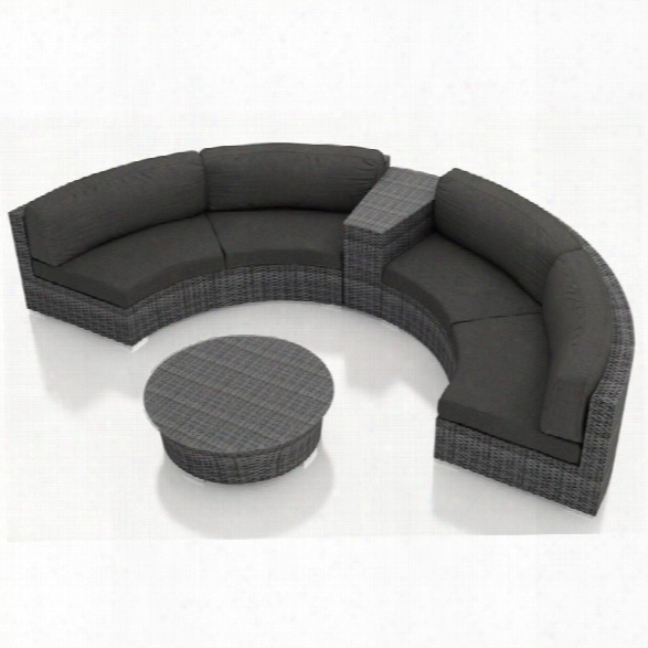 Harmonia Living District 4 Piece Patio Conversation Set In Charcoal