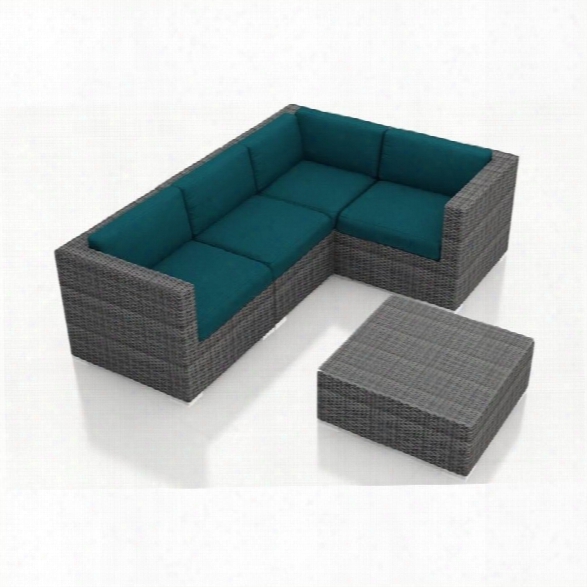 Harmonia Living District 5 Piece Patio Conversation Set In Peacock